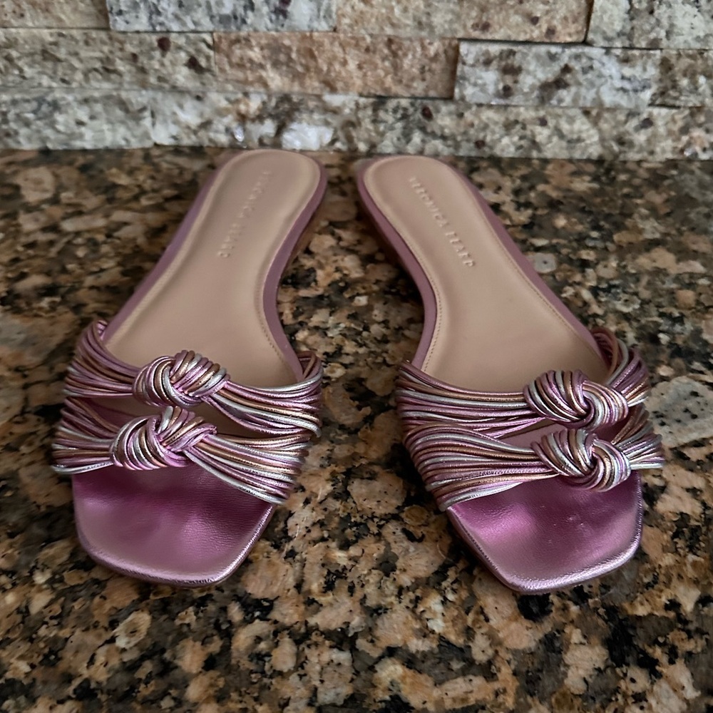 Veronica Beard Gemma Metallic Slide Sandal - Picture 5 of 9